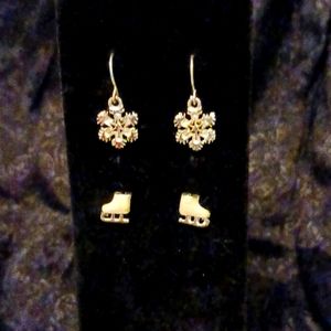 ❄️  Holiday earrings NWOT, CUTE! Snowflake & ice-skates!